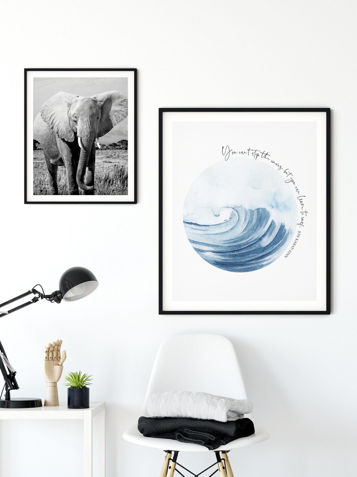 Ocean Wave Watercolor Quote You Cannot Stop The Waves Mindful Poster - Image 4
