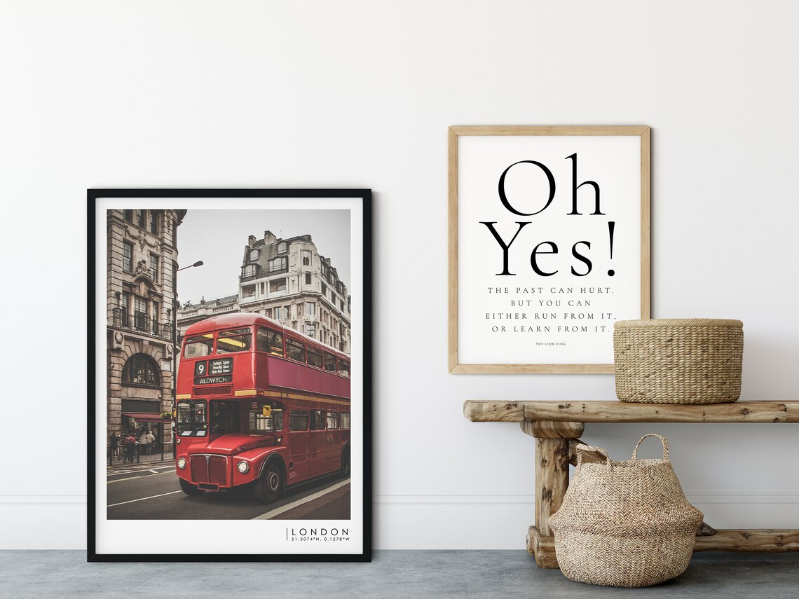 London England Classic Red Double Decker Bus Aldwych Street Poster - Image 2