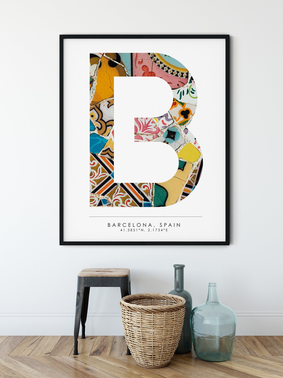 Barcelona Spain Travel Poster, City Coordinates - Image 4