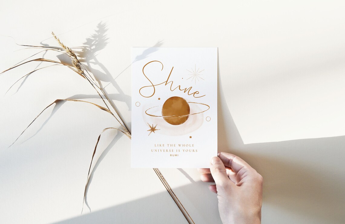 Shine Like The Whole Universe Is Yours Rumi Gold Moon Wall Poster - Image 4