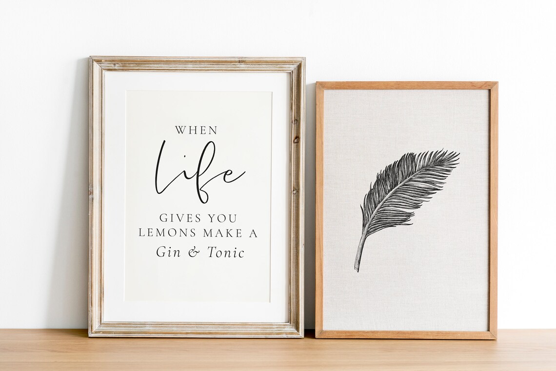 When Life Gives You Lemons Make Gin And Tonic Modern Wall Art Kitchen Print Positive Print - Image 2