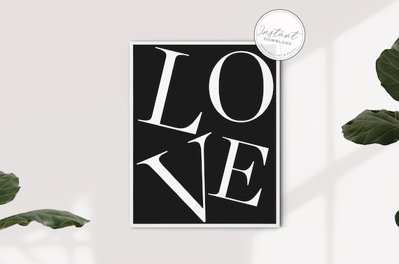 Love Print Love Print Home Decor Poster Love Poster Love Typography Wall Art