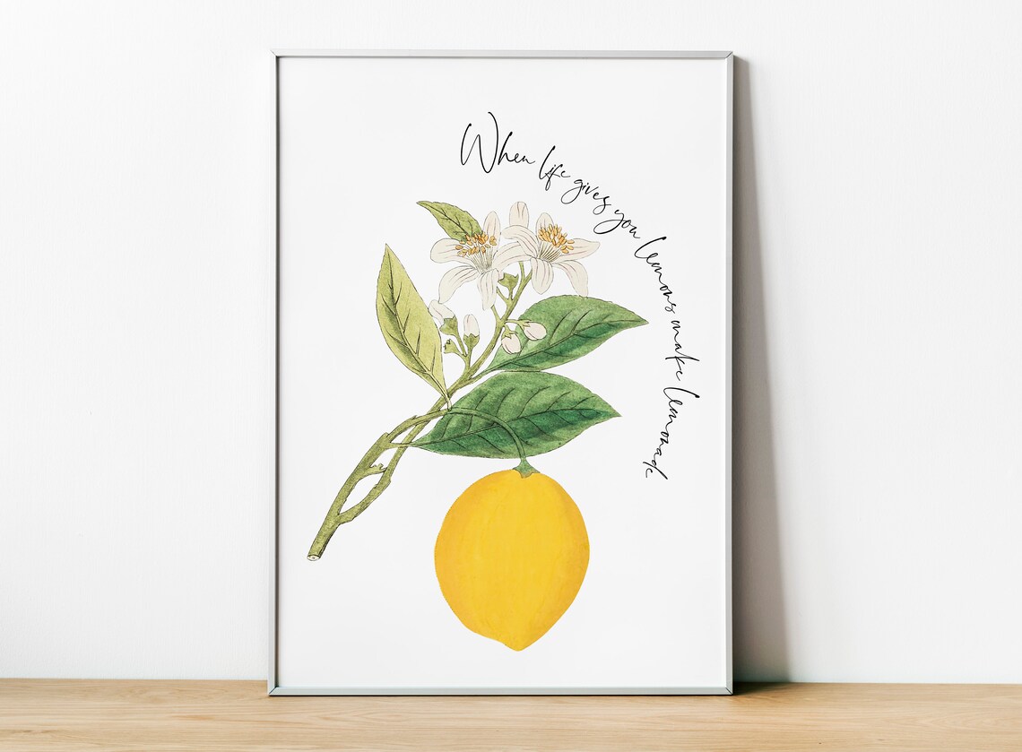 When Life Gives You Lemons Make Lemonade Kitchen Dining Wall Decor Kitchen Print Dining Wall Decor Bar Decor Lemons Print New Home