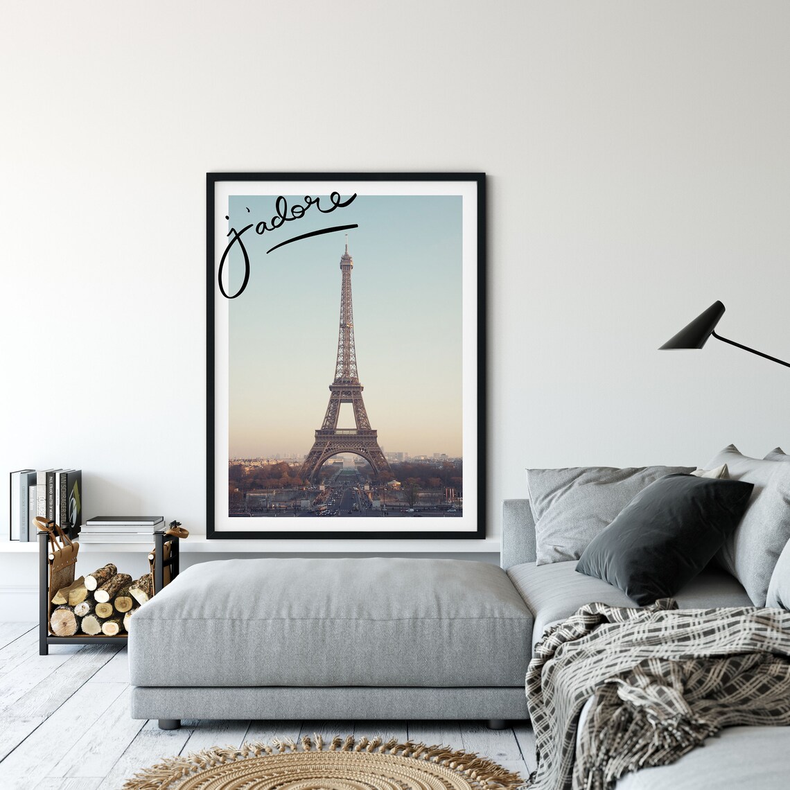 Eiffel Tower Paris Pastel Sky J Adore Romantic French Travel Poster - Image 2