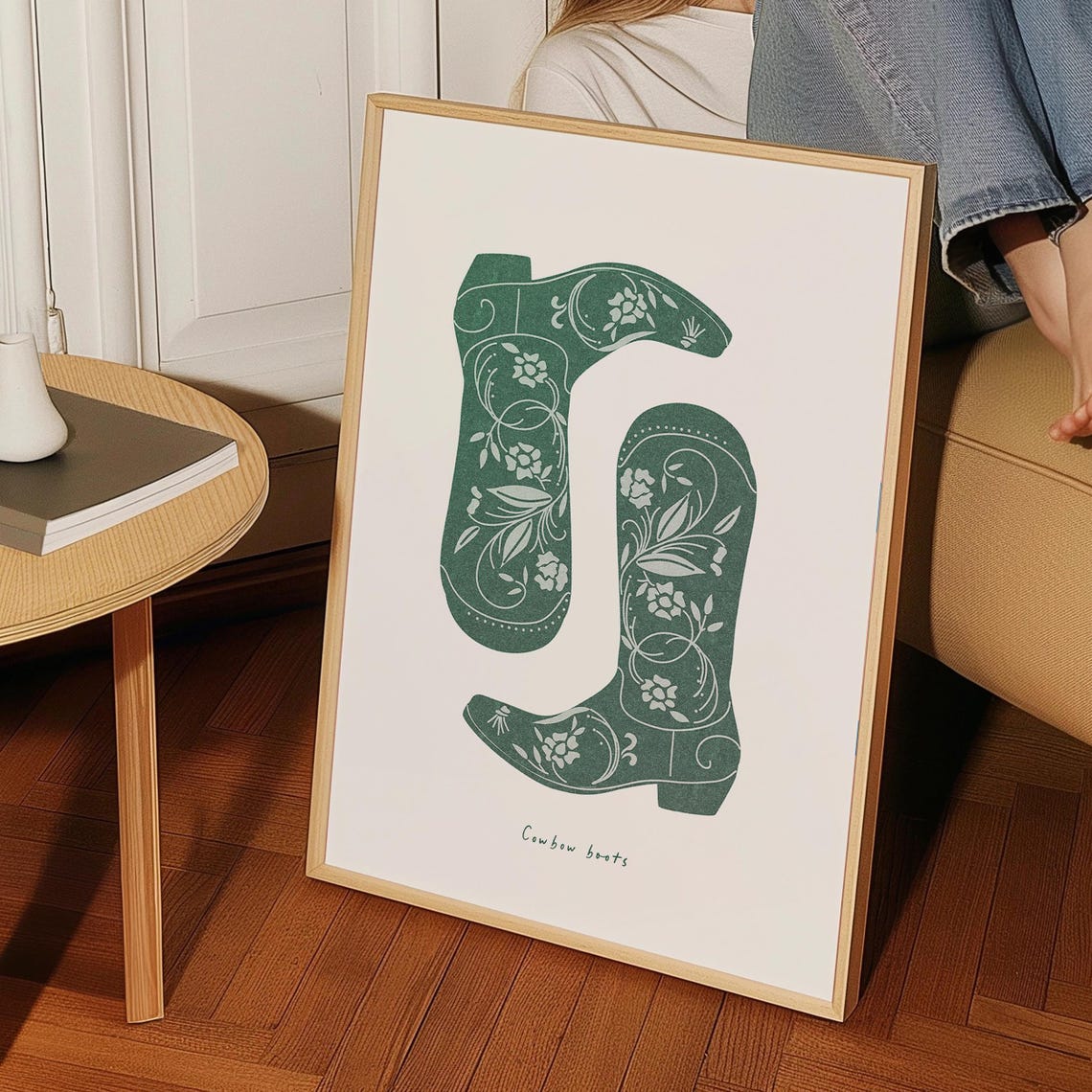 Green Olive Cowboy Boots Print Southern Wall Art Poster Rodeo Vintage Western Cowgirl Art Aesthetic Trendy Green Home Decor Wild West - Image 5