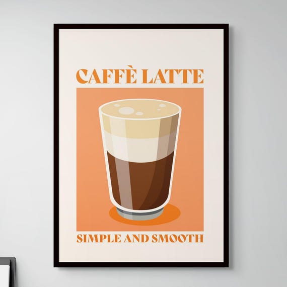 Retro 70s Style Coffee Illustration Lover Wall Art
