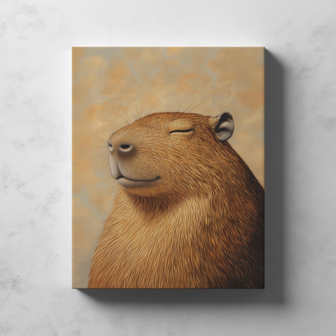Relaxed Smiling Capybara Portrait Japanese Style Animal Poster - Image 2