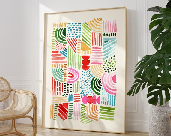 Abstract Watercolor Shapes, Organic Geometric Poster