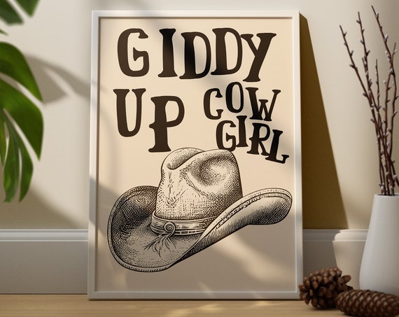 Retro Cowboy Western Room Decor Poster