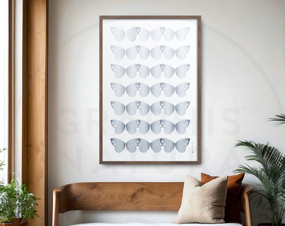Blue Butterflies Art Butterfly Art Print Minimalist Butterflies Print Butterfly Wall Art Butterfly Poster Wildlife Wall Art Nature Art - Image 5