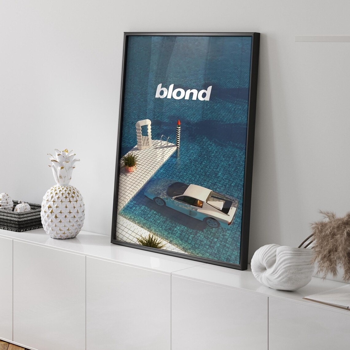 Frank Ocean Blond Pool Car Aesthetic Album Art Music Wall Art