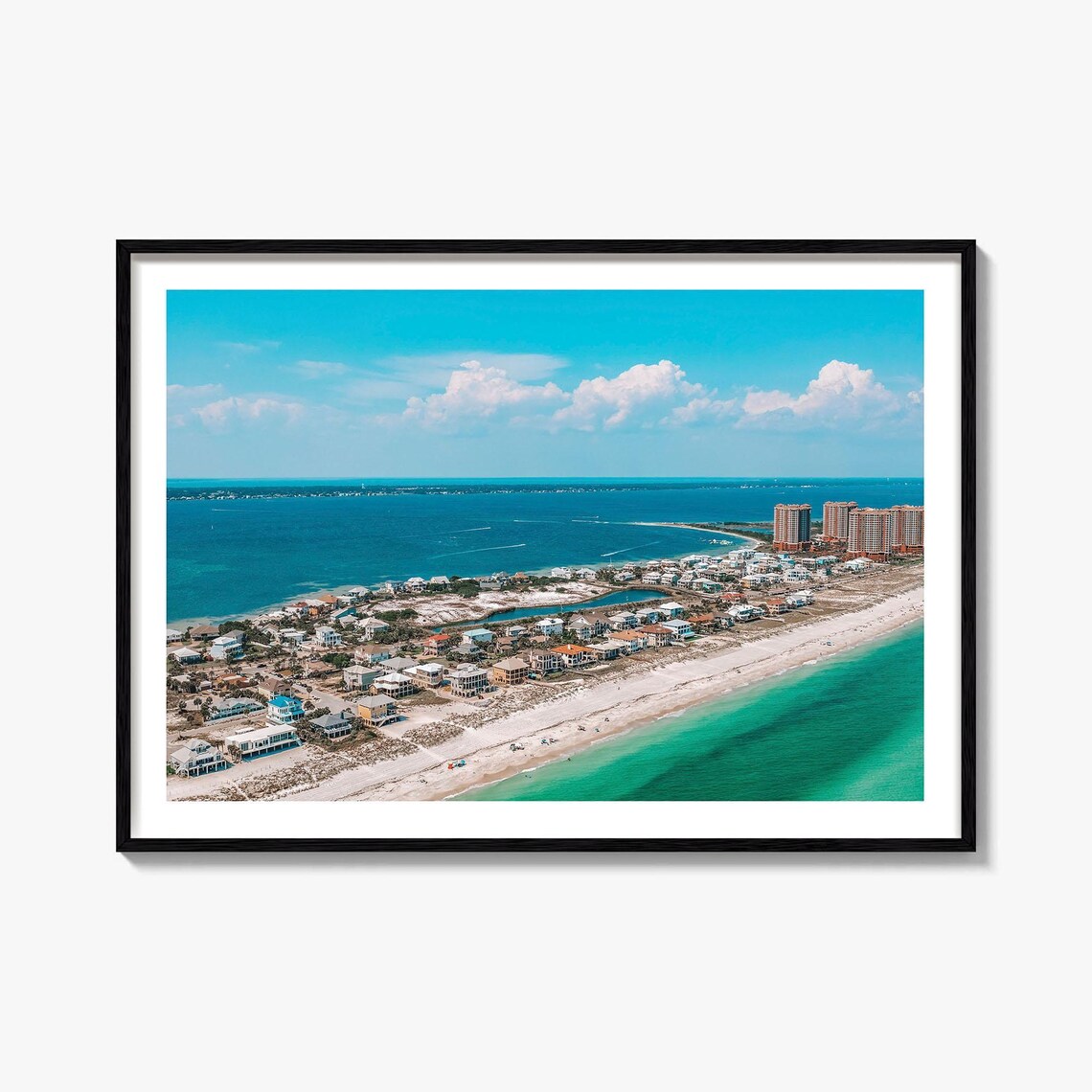 Pensacola Florida Emerald Coast Beach Aerial Homes Photo Poster
