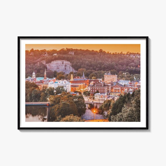 Frankfort Kentucky River Valley Town Sunset Golden Hour Photo Poster