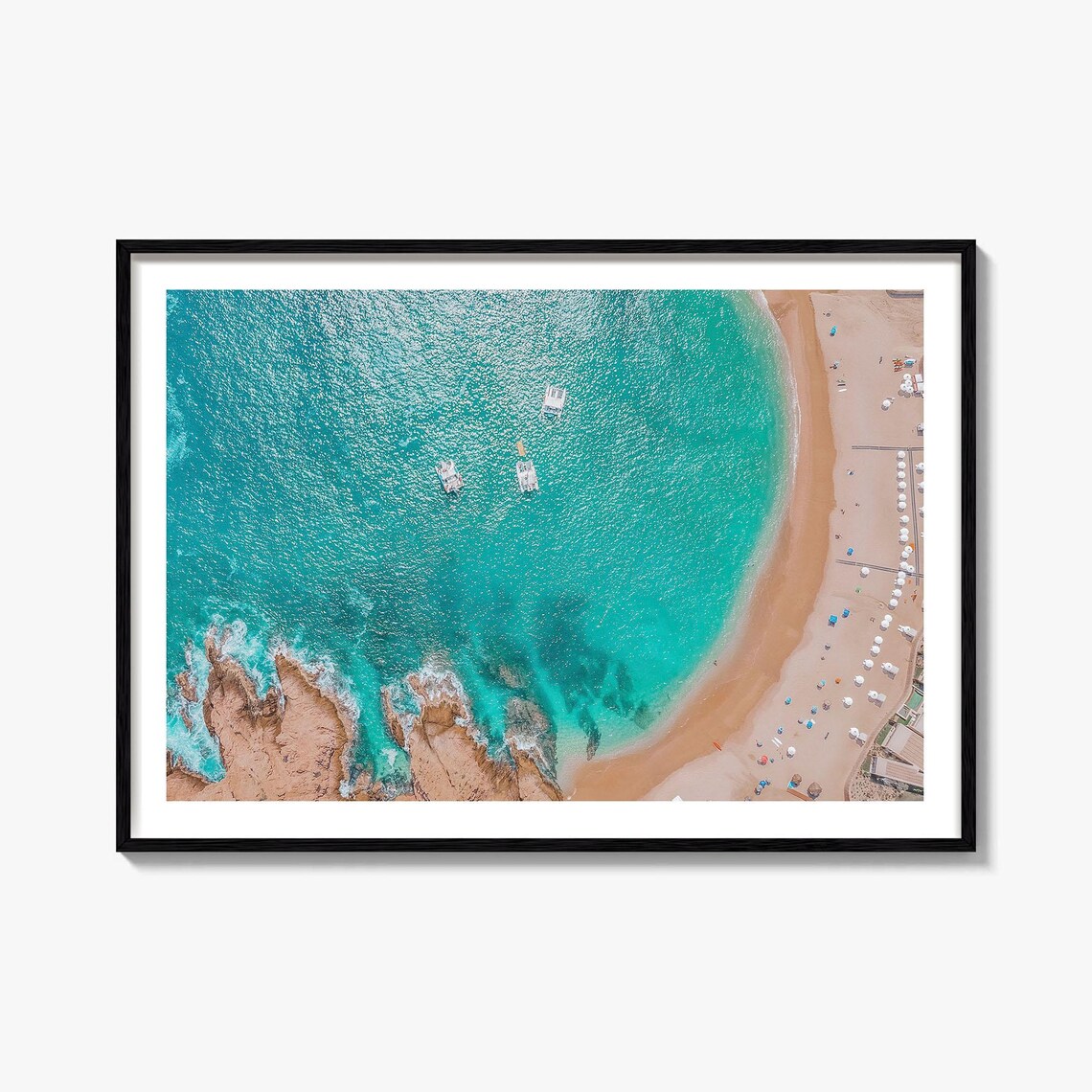 Cabo San Lucas Aerial Curved Beach Boats Mexico Photo Poster