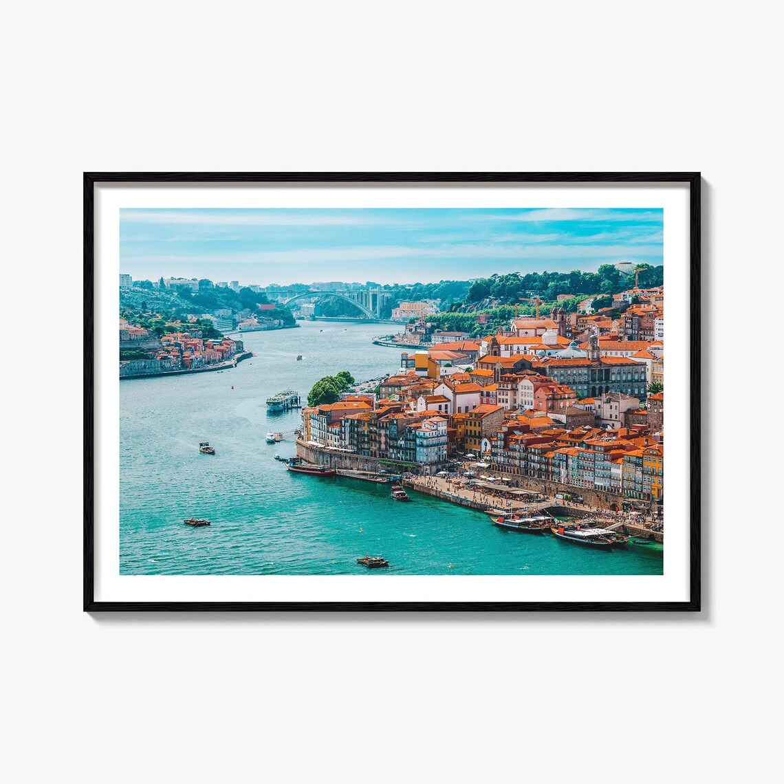 Porto Portugal Douro River Luis Bridge Old Town Photo Poster