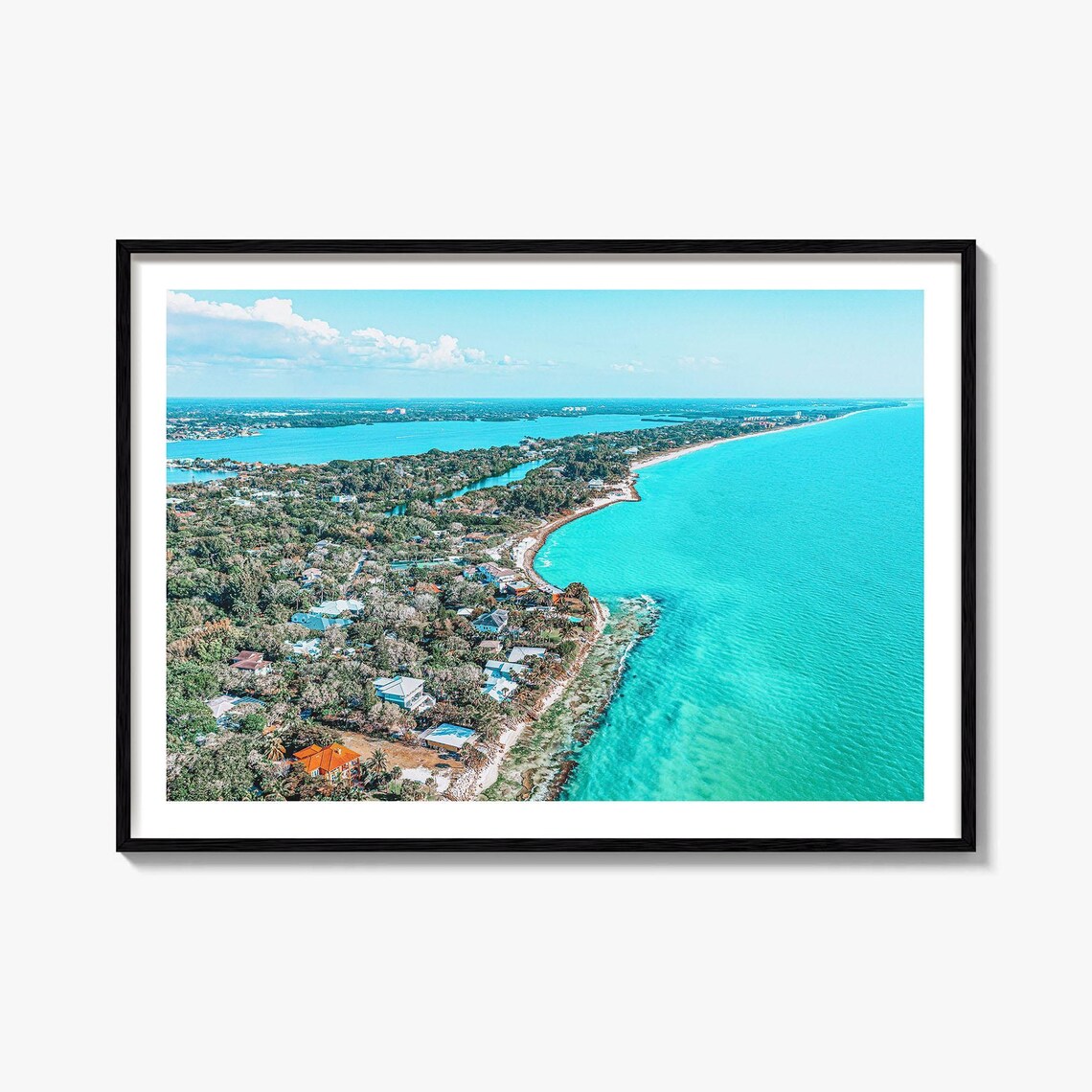 Siesta Key Florida Gulf Coast Beach Aerial Turquoise Water Photo Poster