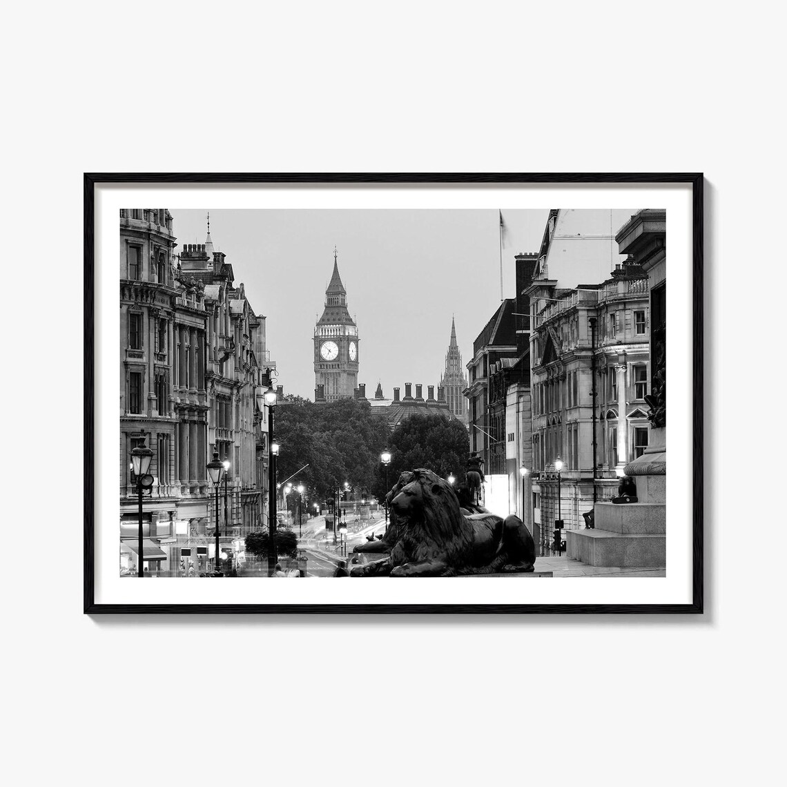 London Black And White Travel Poster, Map Wall Art