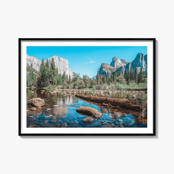 Yosemite National Park El Capitan River Landscape Travel Poster