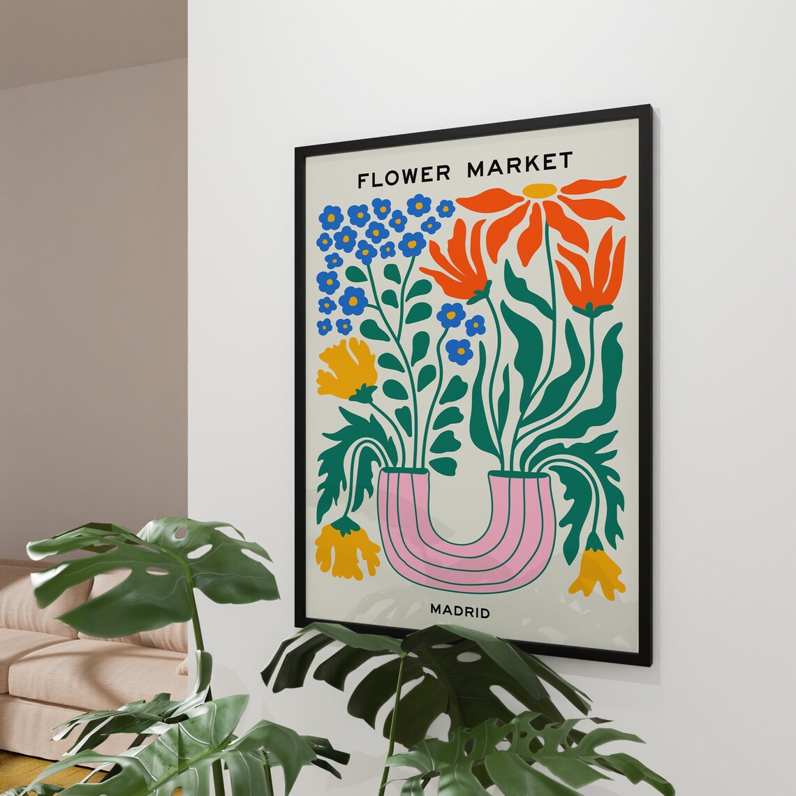 Flower Market Madrid Matisse Style Colorful Floral Art Print - Image 2