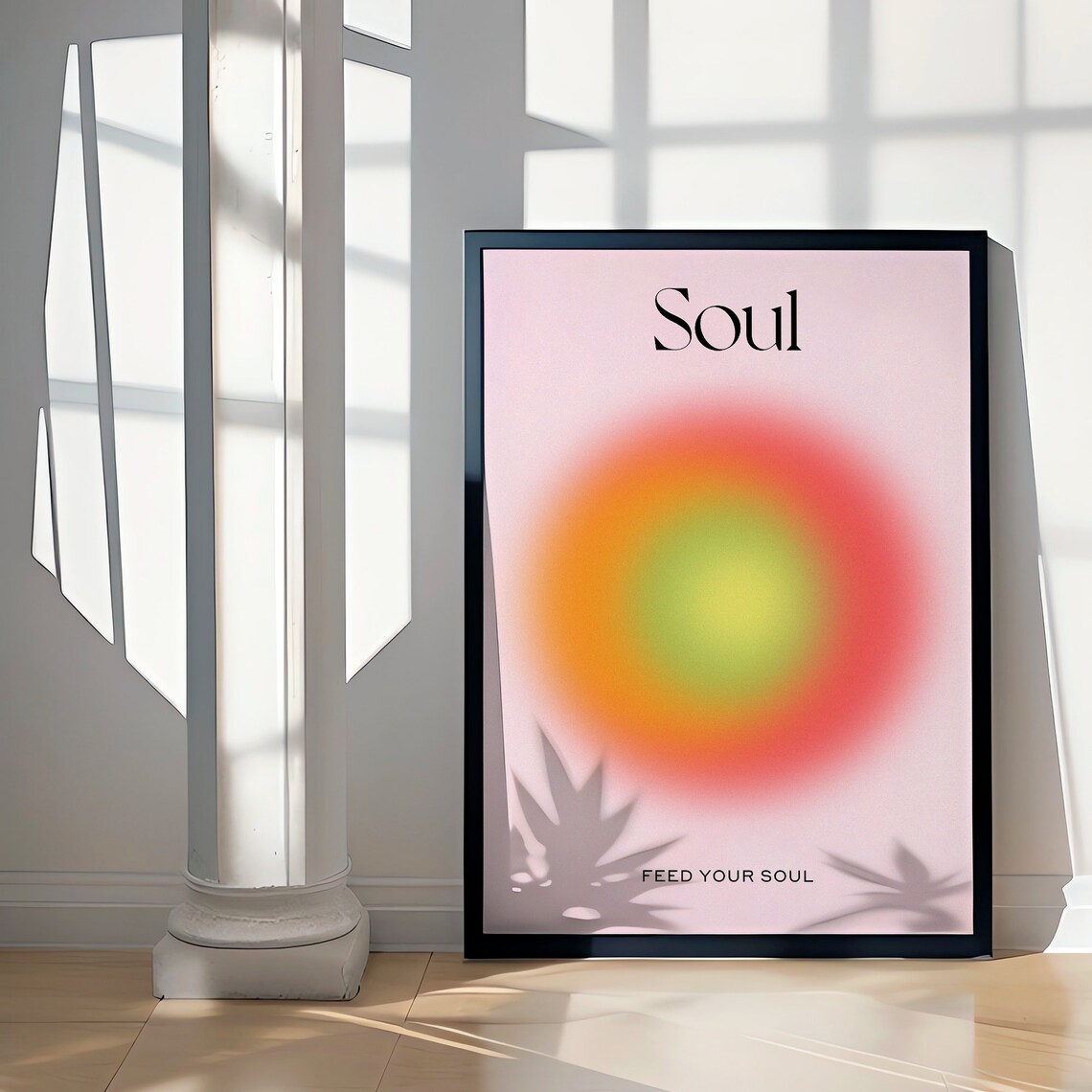 Soul Aura Gradient Rainbow Circle Spiritual Abstract Art Print - Image 3