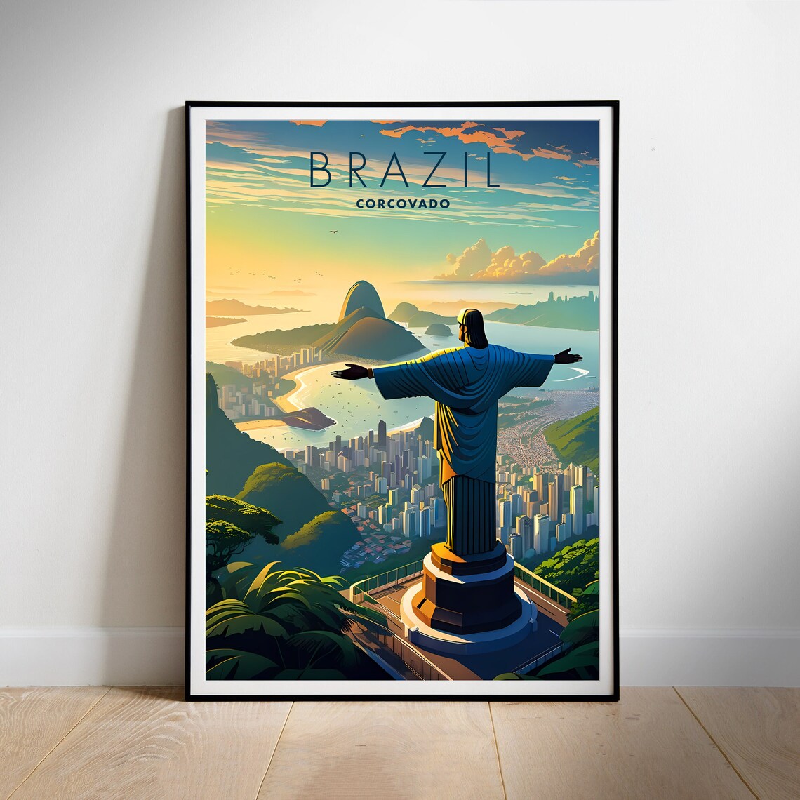 Brazil Corcovado Travel Poster, Latin America - Image 2