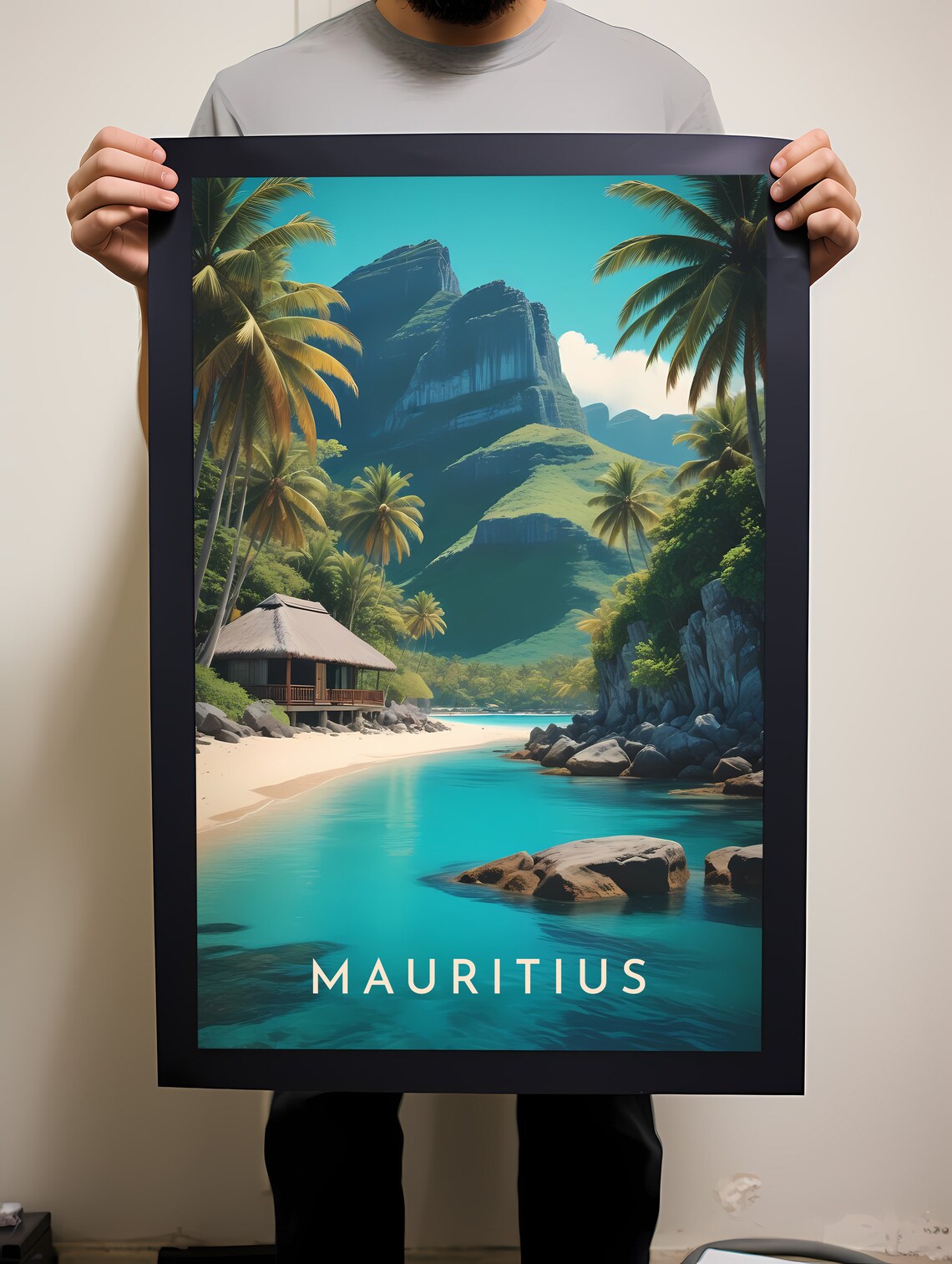 Mauritius Travel Poster, Island Destination Art Print