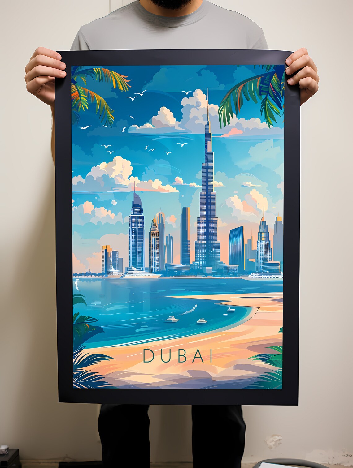 Dubai Travel Poster, Travel Poster Wall Decor