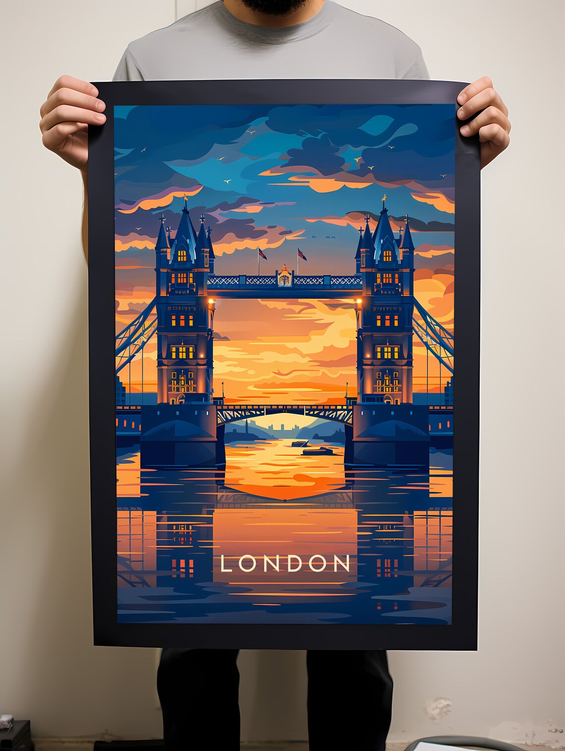 London Travel Poster, England Wall Art Print