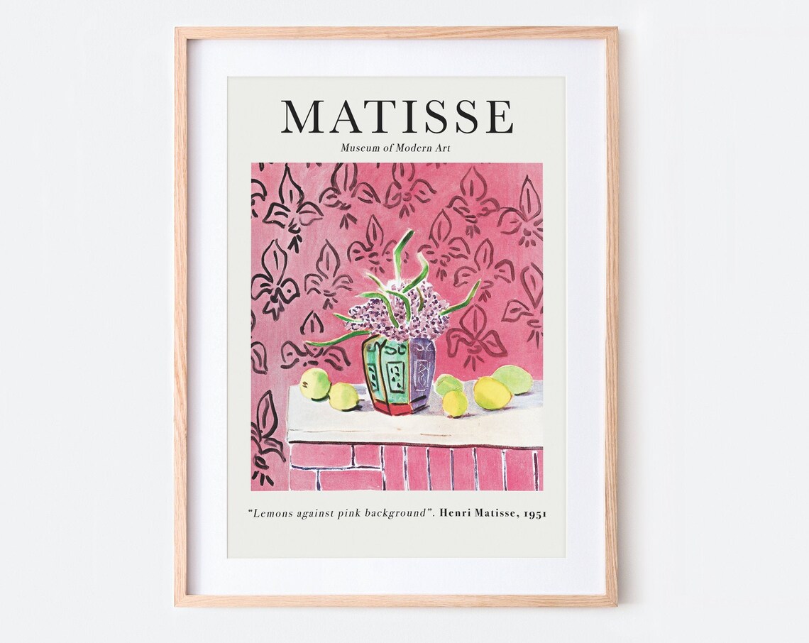 Matisse Lemons Against Pink Background Poster Print - Image 2