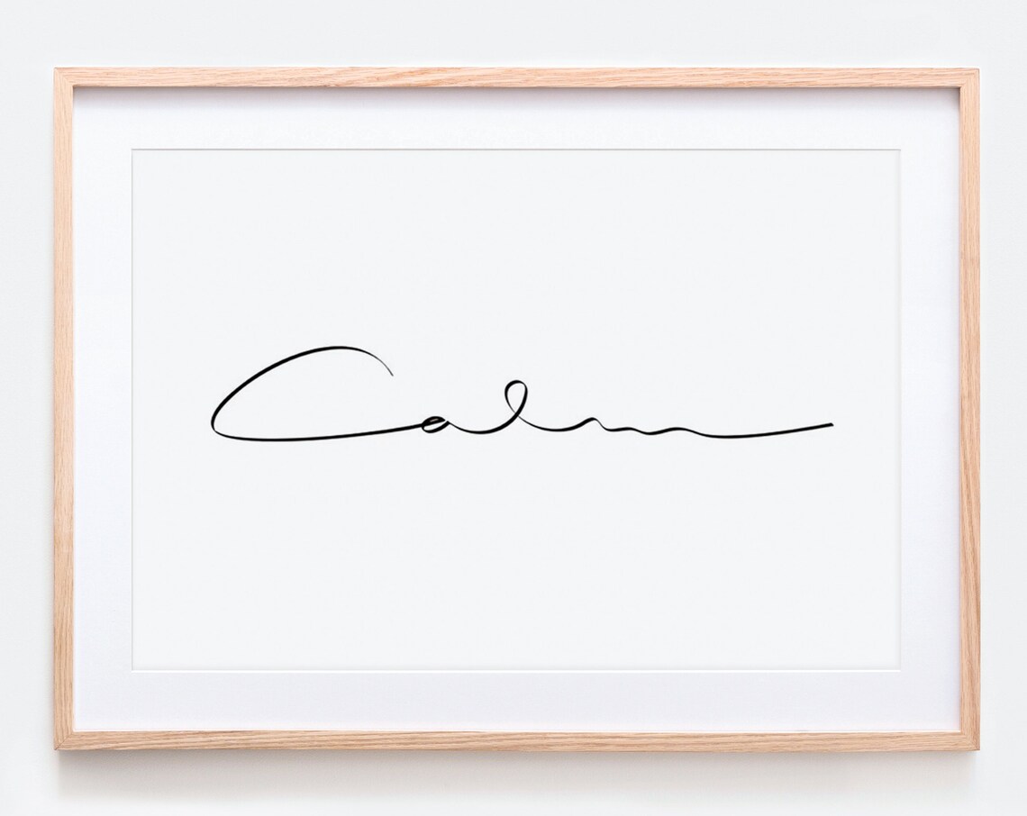 Calm Words Minimalist Typography Art Print - Image 2