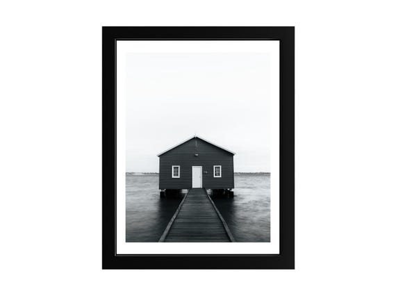 Crawley Edge Boatshed Print Minimalist Coastal Photography Perth Australia