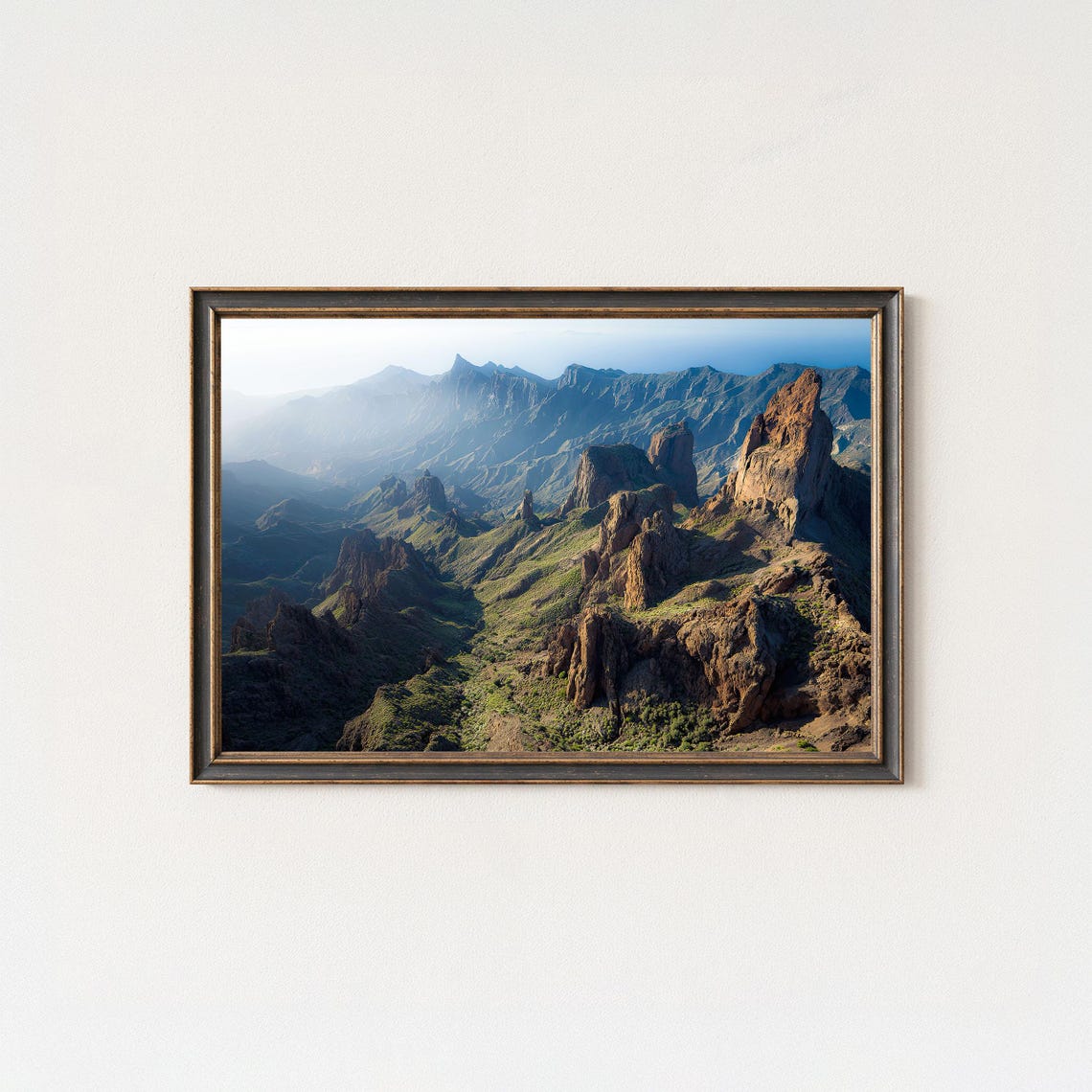 Canary Islands Volcanic Peaks Dramatic Mountain Landscape Poster