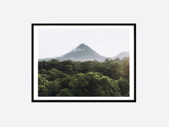 Misty Rainforest Mountain Art Print Earthy Jungle Landscape Photography