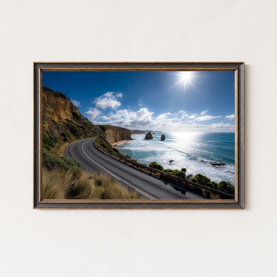 Great Ocean Road Australia Coastal Cliff Drive Landscape Wall Art Print