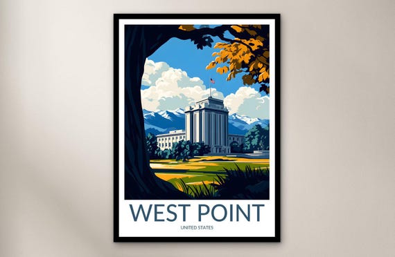 West Point Travel Poster Wall Art Print United States Home Decor Gift North America Illustration