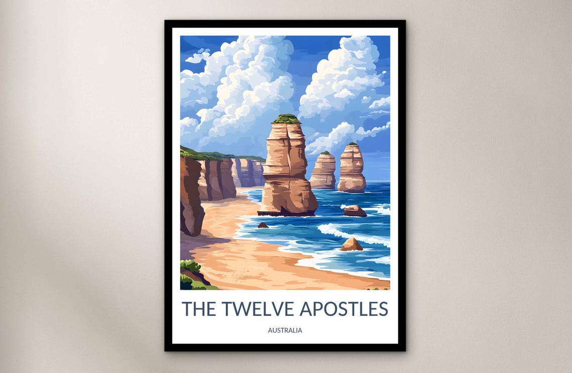 The Twelve Apostles Australia Limestone Sea Stacks Beach Poster