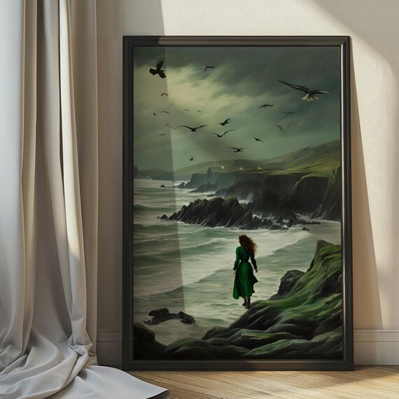 Countryside Art Print Vintage Moody Wall Art Dark Wall Decor Bedroom Artwork Vintage Art For Living Room Scottish Highlands Art
