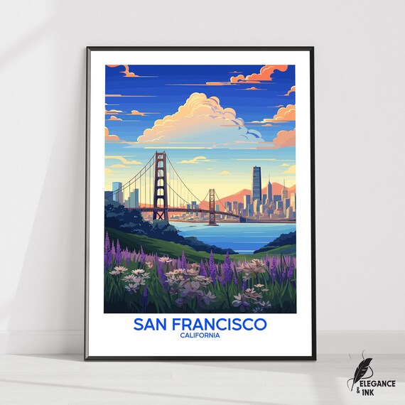 San Francisco Postersan Travel Printsan Wall Artwall Decorillustrationwall Art Gift Ideawedding Anniversary