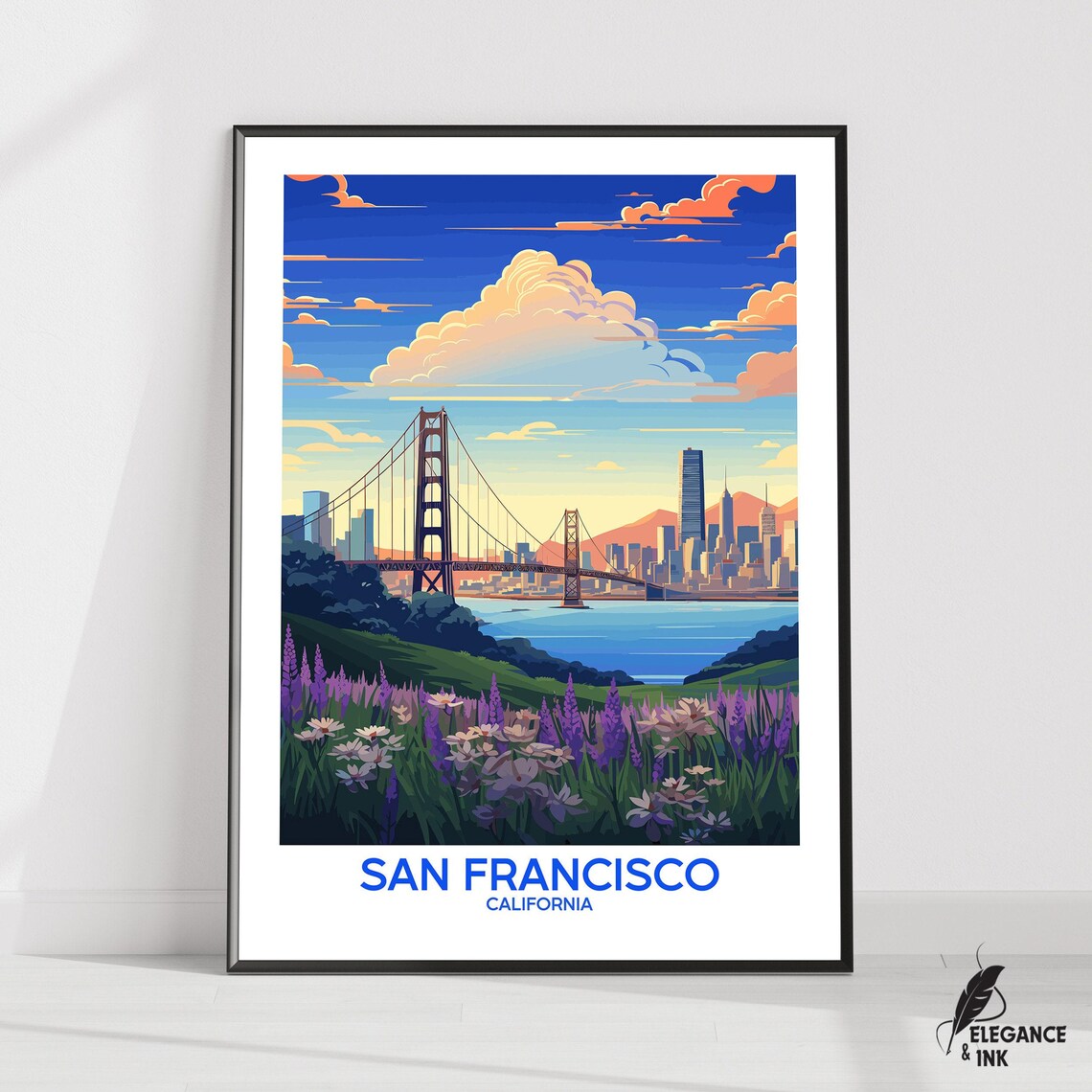 San Francisco Postersan Travel Printsan Wall Artwall Decorillustrationwall Art Gift Ideawedding Anniversary