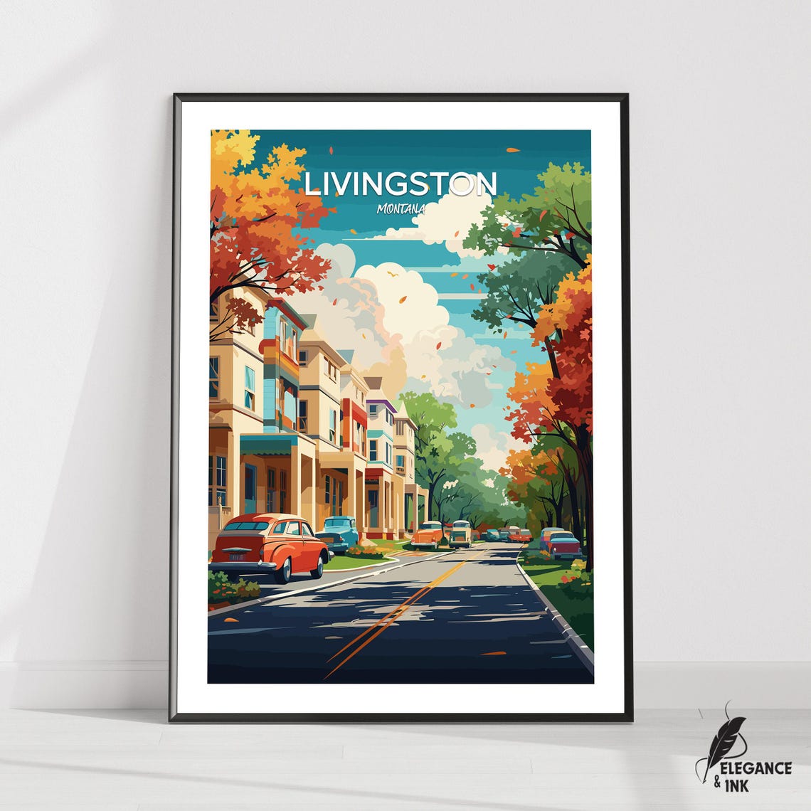 Livingston Printlivingston Travel Posterlivingston Artworklivingston Canvasvintage Arthome Decorvintage Paintingbirthday Gift
