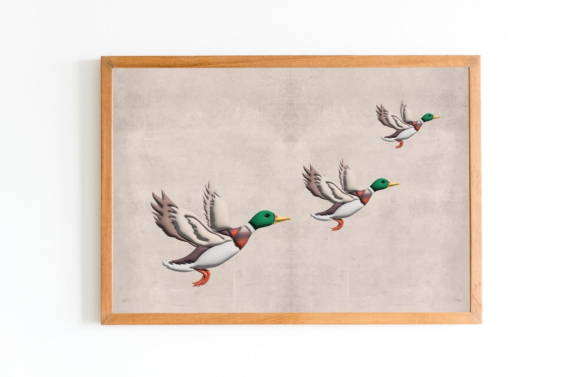 Flying Ducks, 1950s Vintage Retro Decor - Image 2