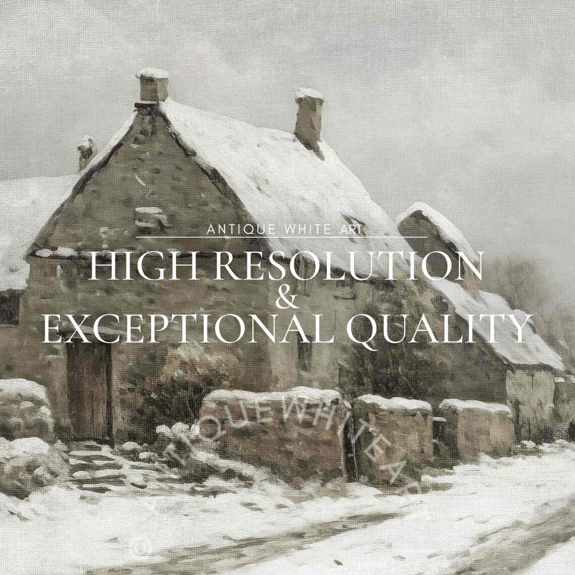 Countryside Snowy French Country Winter Wall Art Print - Image 4
