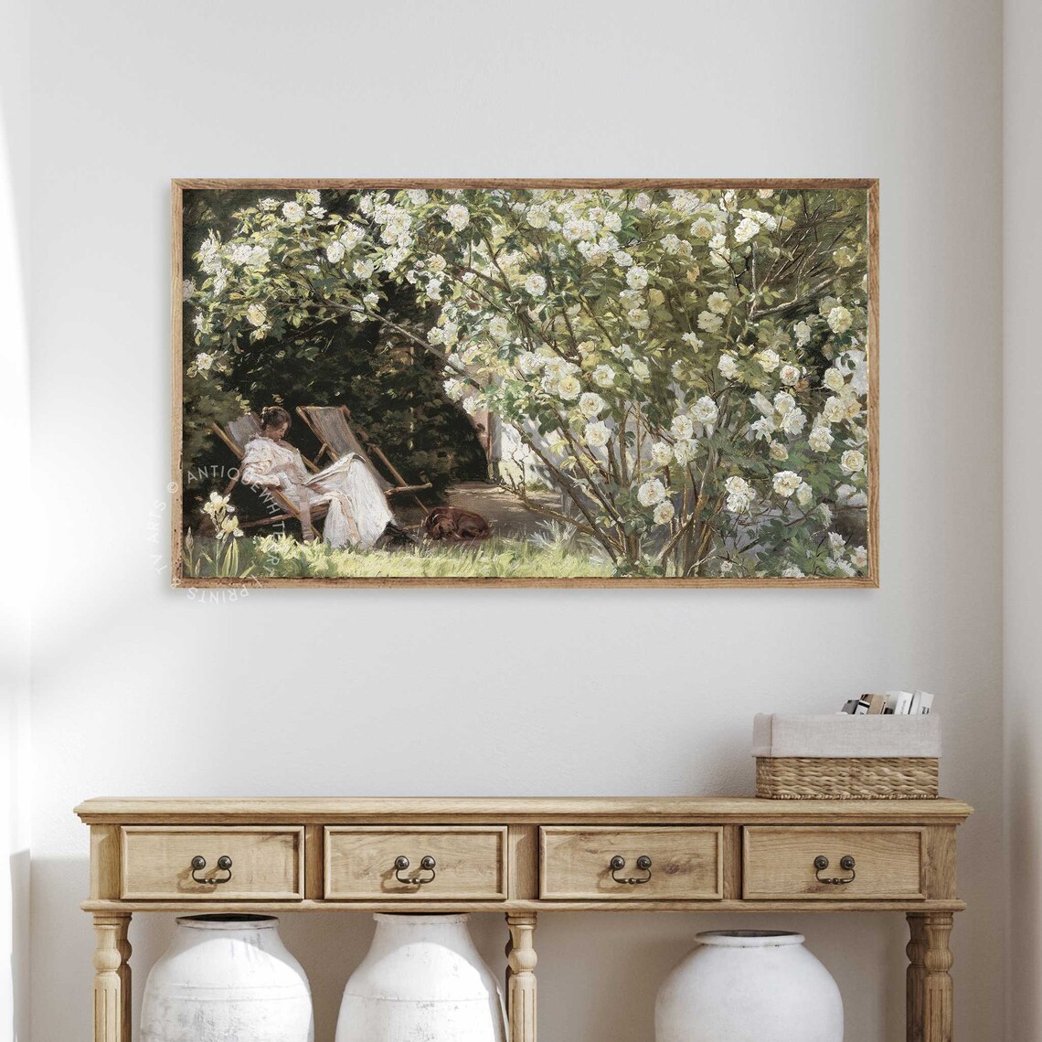 Spring Frame TV Art, Farmhouse Landscape Oil Print - Image 3