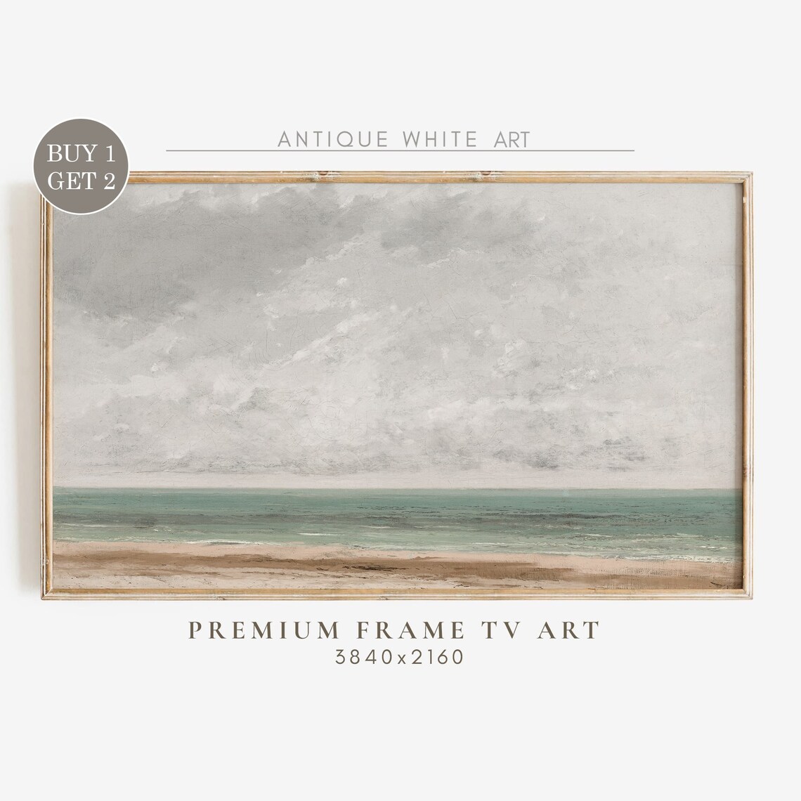 Summer Coastal Minimalist Painting, Neutral Seascape Art Print