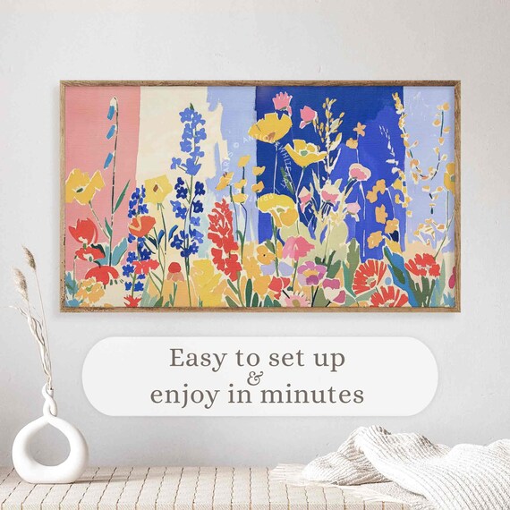 Matisse Style Colorful Wildflowers Modern Abstract Botanical Art Poster