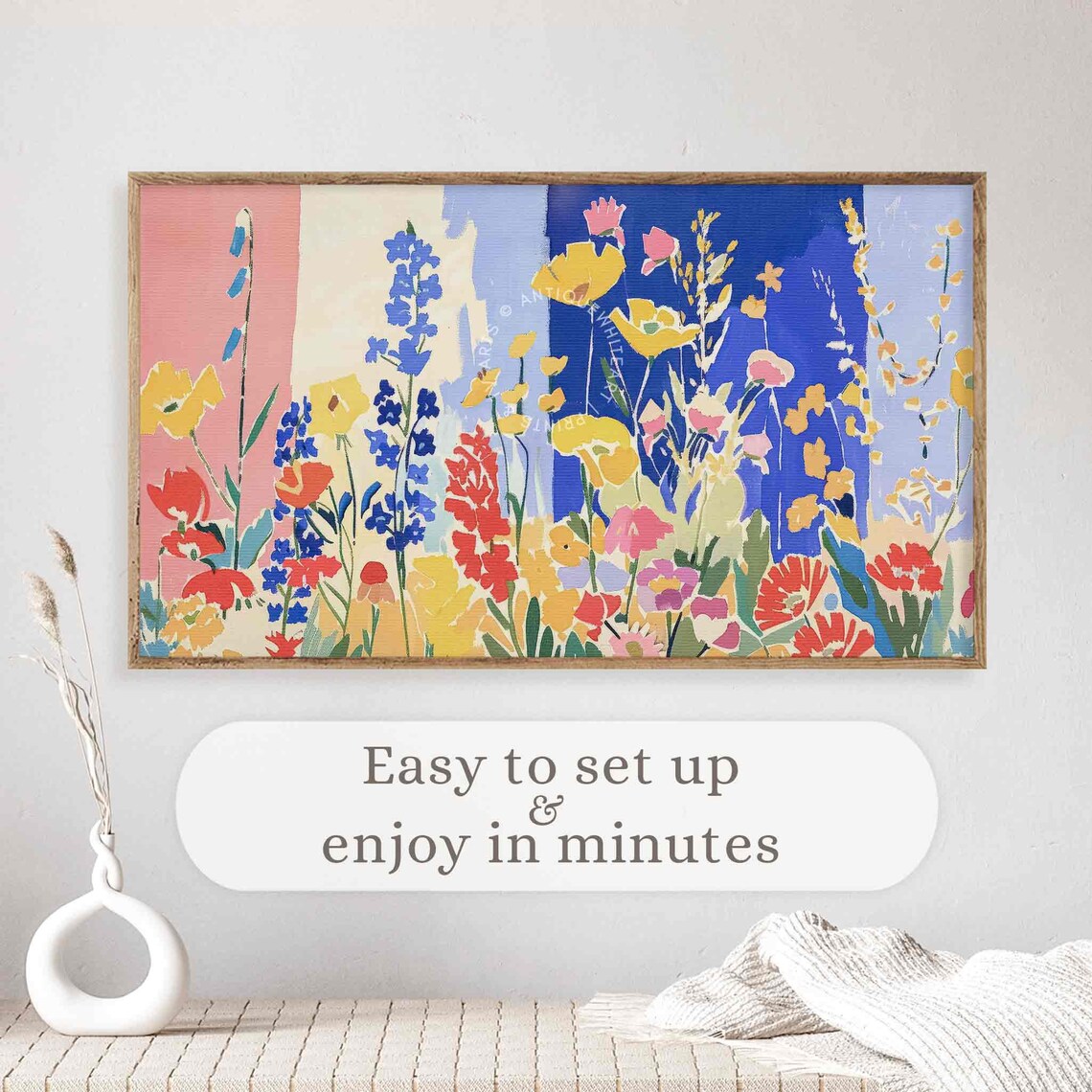 Matisse Style Colorful Wildflowers Modern Abstract Botanical Art Poster