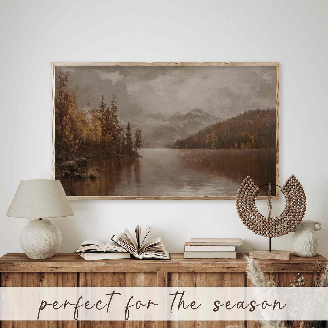 Rustic Fall Painting Frame Tv Art Moody Fall Landscape Painting Tv Art Vintage Styled Screensaver Farmhouse Oil Painting Tv479 - Image 3