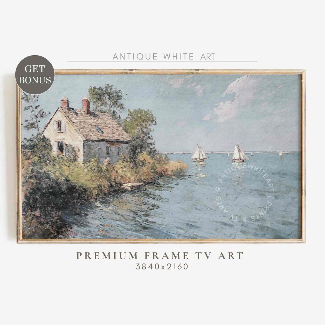 Monet-Inspired Coastal Landscape, Seaside Art Print - Image 4
