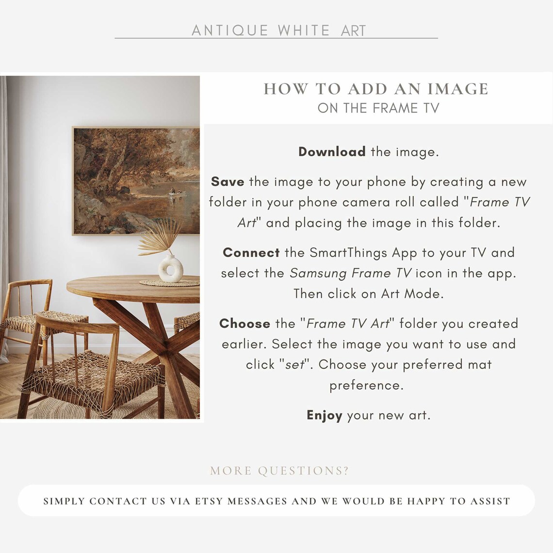 Autumn Landscape Art Print, Vintage Rustic Country - Image 2