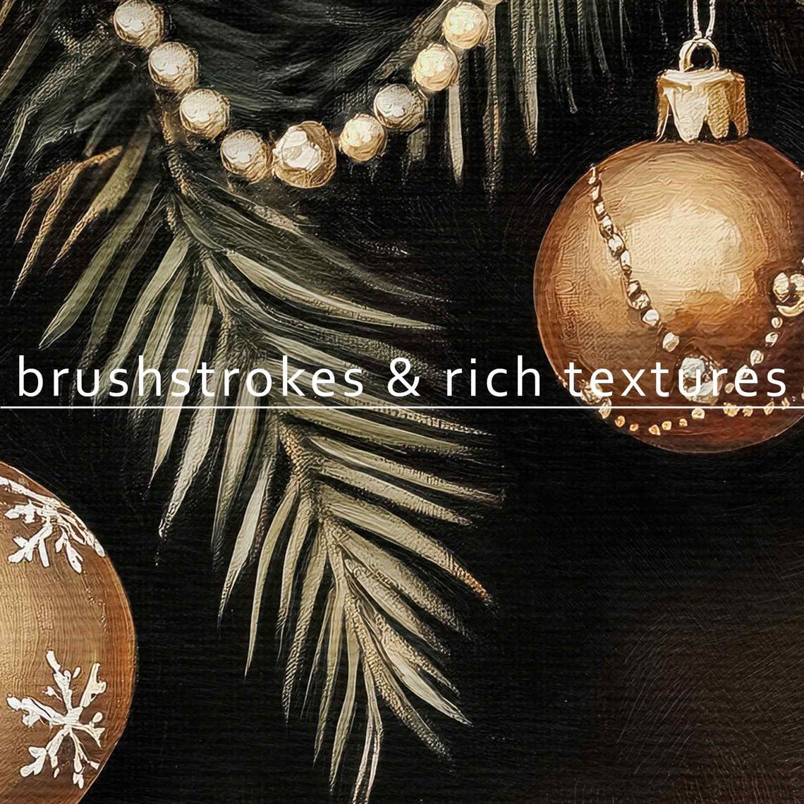 Moody Christmas Frame Tv Art Christmas Ornaments Painting Dark Frame Tv Art Vintage Farmhouse Christmas Christmas Decor Wa87 - Image 3